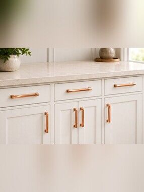 Ravinte Shiny Copper Cabinet Pulls 5” Modern Kitchen Drawer Handles Set of 5